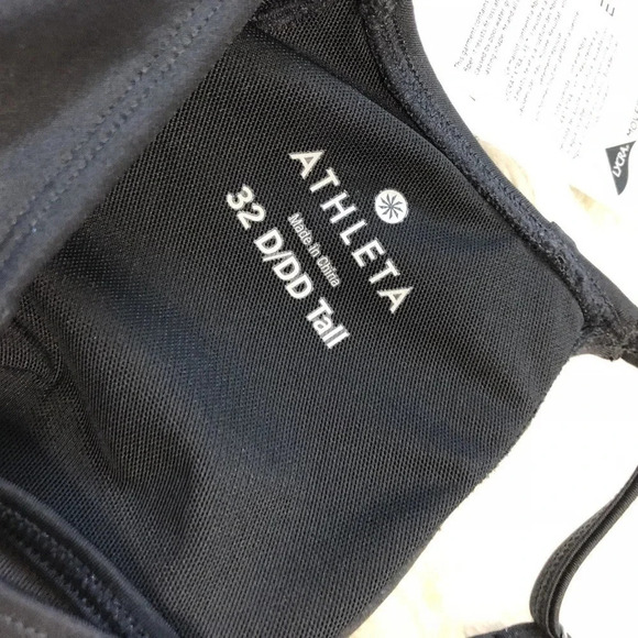 Athleta Size 32D Black KAIMANA Wired Tankini Swim Top NEW! - Picture 5 of 6
